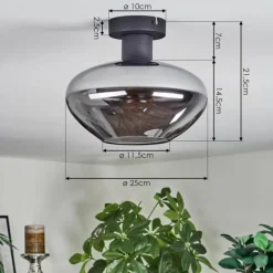 hofstein Mertola Plafonnier Fumé, 1 lumière