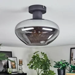 hofstein Mertola Plafonnier Fumé, 1 lumière
