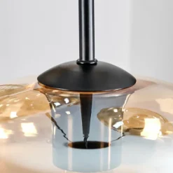 hofstein Mertola Suspension, Boule lumineuse Noir, 5 lumières