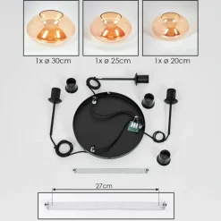 hofstein Mertola Suspension, Boule lumineuse Noir, 5 lumières
