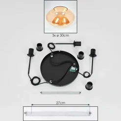 hofstein Mertola Suspension, Boule lumineuse Noir, 3 lumières
