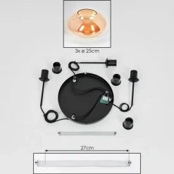 hofstein Mertola Suspension, Boule lumineuse Noir, 3 lumières