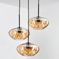 hofstein Mertola Suspension, Boule lumineuse Noir, 3 lumières