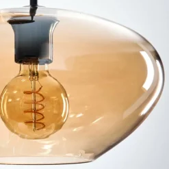 hofstein Mertola Suspension, Boule lumineuse Noir, 3 lumières