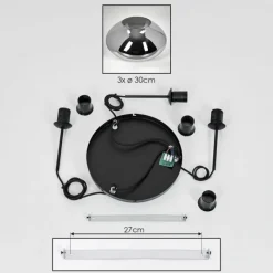 hofstein Mertola Suspension, Boule lumineuse Noir, 3 lumières