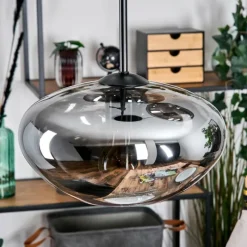 hofstein Mertola Suspension, Boule lumineuse Noir, 3 lumières