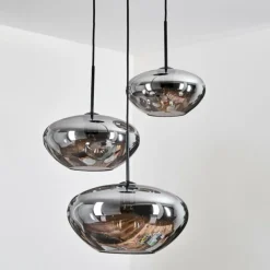 hofstein Mertola Suspension, Boule lumineuse Noir, 3 lumières