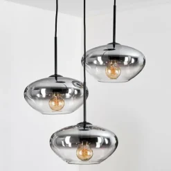hofstein Mertola Suspension, Boule lumineuse Noir, 3 lumières