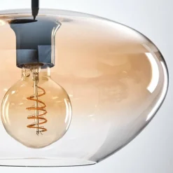 hofstein Mertola Suspension, Boule lumineuse Noir, 3 lumières