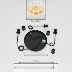 hofstein Mertola Suspension, Boule lumineuse Noir, 3 lumières