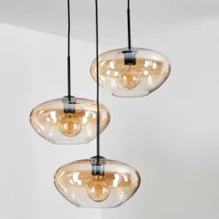 hofstein Mertola Suspension, Boule lumineuse Noir, 3 lumières