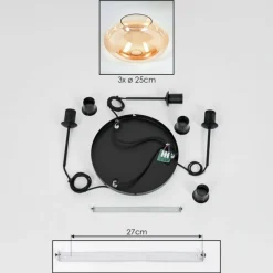 hofstein Mertola Suspension, Boule lumineuse Noir, 3 lumières