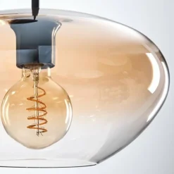 hofstein Mertola Suspension, Boule lumineuse Noir, 3 lumières