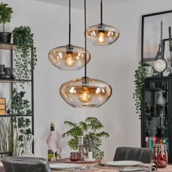 hofstein Mertola Suspension, Boule lumineuse Noir, 3 lumières