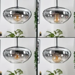 Suspension Verre Fumé-hofstein Mertola Suspension, Boule lumineuse Noir, 3 lumières