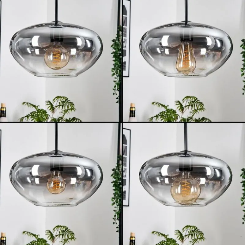 Suspension Verre Fumé-hofstein Mertola Suspension, Boule lumineuse Noir, 3 lumières