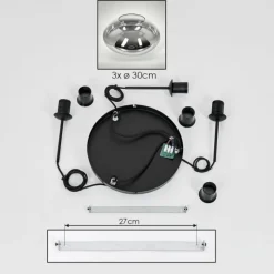 Suspension Verre Fumé-hofstein Mertola Suspension, Boule lumineuse Noir, 3 lumières