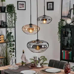 hofstein Mertola Suspension, Boule lumineuse Noir, 3 lumières