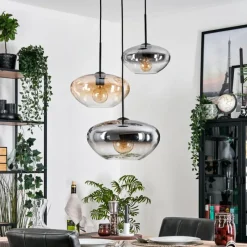 hofstein Mertola Suspension, Boule lumineuse Noir, 3 lumières