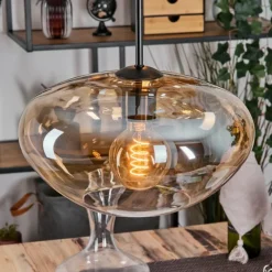 hofstein Mertola Suspension, Boule lumineuse Noir, 3 lumières