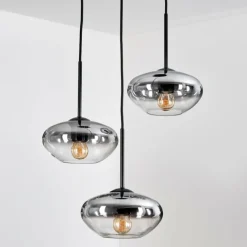 hofstein Mertola Suspension, Boule lumineuse Noir, 3 lumières