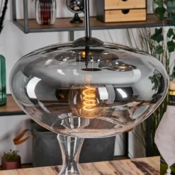 hofstein Mertola Suspension, Boule lumineuse Noir, 3 lumières