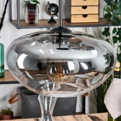 hofstein Mertola Suspension, Boule lumineuse Noir, 3 lumières