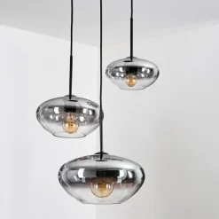 hofstein Mertola Suspension, Boule lumineuse Noir, 3 lumières