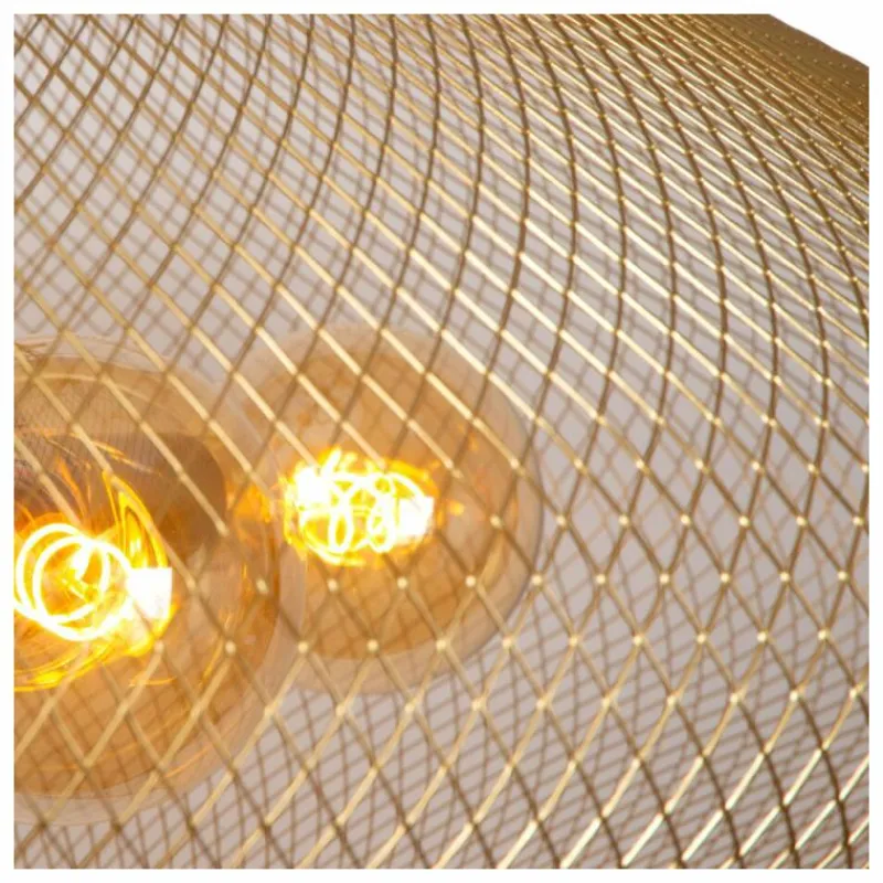 Lampes Vintages & Rétros-Luminaires Lucide MESH Suspension Noir, 3 lumières