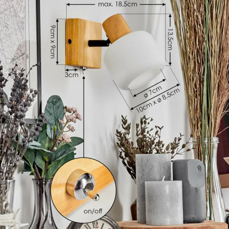 Luminaires Scandinaves-hofstein Miguas Applique murale Chrome, Écru, Noir, 1 lumière