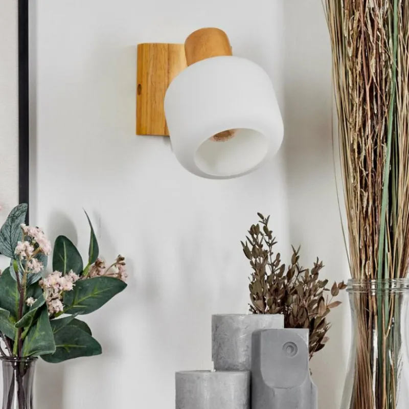 Luminaires Scandinaves-hofstein Miguas Applique murale Chrome, Écru, Noir, 1 lumière