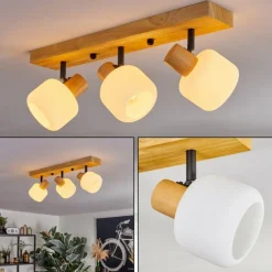 Luminaires Scandinaves-hofstein Miguas Plafonnier Chrome, Écru, Noir, 3 lumières