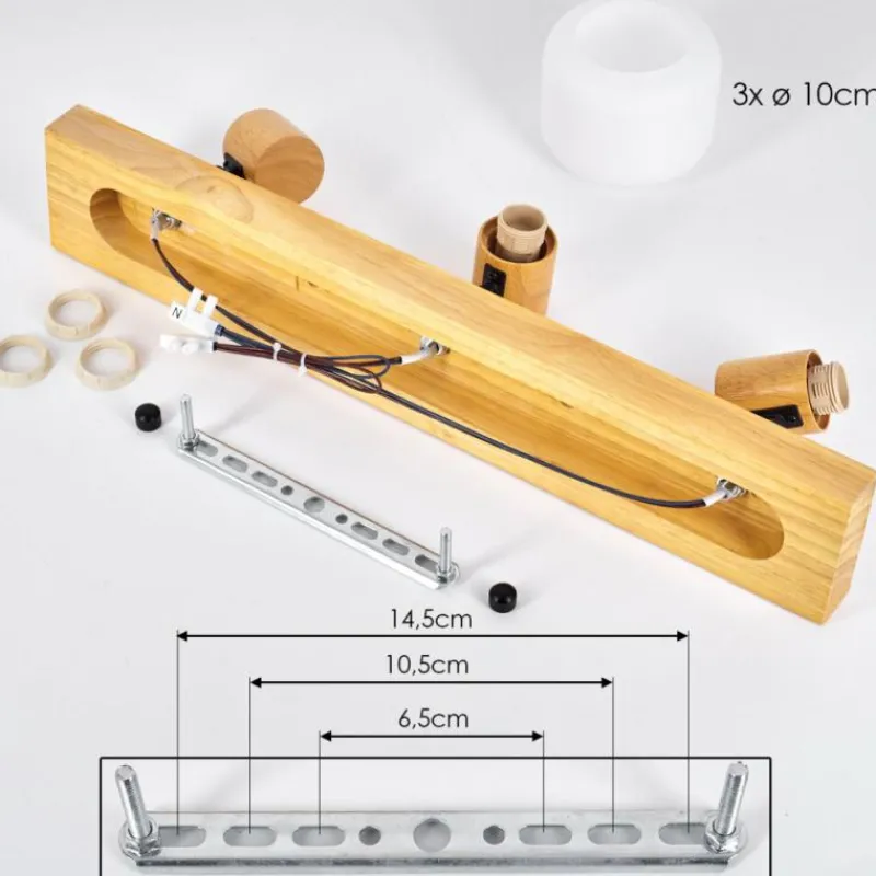 Luminaires Scandinaves-hofstein Miguas Plafonnier Chrome, Écru, Noir, 3 lumières