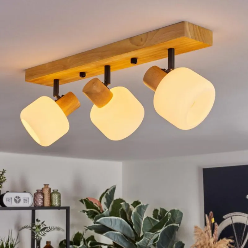 Luminaires Scandinaves-hofstein Miguas Plafonnier Chrome, Écru, Noir, 3 lumières