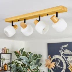 Luminaires Scandinaves-hofstein Miguas Plafonnier Écru, Noir, 4 lumières