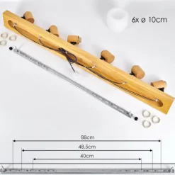 Luminaires Scandinaves-hofstein Miguas Plafonnier Écru, Noir, 6 lumières