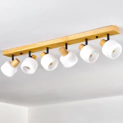 Luminaires Scandinaves-hofstein Miguas Plafonnier Écru, Noir, 6 lumières