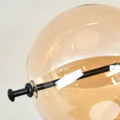 hofstein Milheiros Plafonnier, Boule lumineuse Ambre, 3 lumières