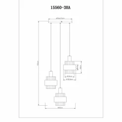 Luminaires Globo Lighting Milley Suspension Noir, 3 lumières
