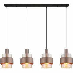 Luminaires Globo Lighting Milley Suspension Noir, 4 lumières