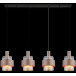 Luminaires Globo Lighting Milley Suspension Noir, 4 lumières