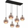 Luminaires Globo Lighting Milley Suspension Noir, 6 lumières