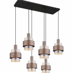 Luminaires Globo Lighting Milley Suspension Noir, 6 lumières