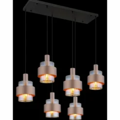 Luminaires Globo Lighting Milley Suspension Noir, 6 lumières