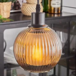 hofstein Mo Suspension Bleu, Vert, Cuivré, 3 lumières