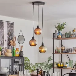 hofstein Mo Suspension Bleu, Vert, Cuivré, 3 lumières