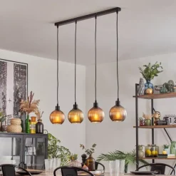 hofstein Mo Suspension Bleu, Vert, Cuivré, 4 lumières