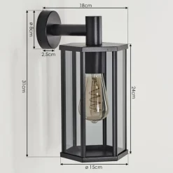 hofstein Monfanim Lampe murale d´extérieur Noir, 1 lumière