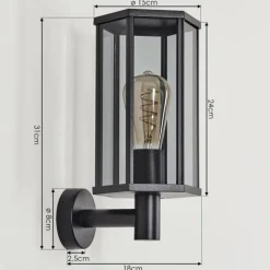 hofstein Monfanim Lampe murale d´extérieur Noir, 1 lumière