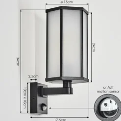 hofstein Monfanim Lampe murale d´extérieur Noir, 1 lumière